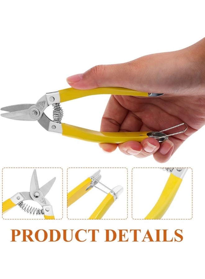 Professional Pruning Shears for Grapes and Plants, Yellow Handle, Stainless Steel Blade, Size 15.0cm, Ambidextrous - Image 2