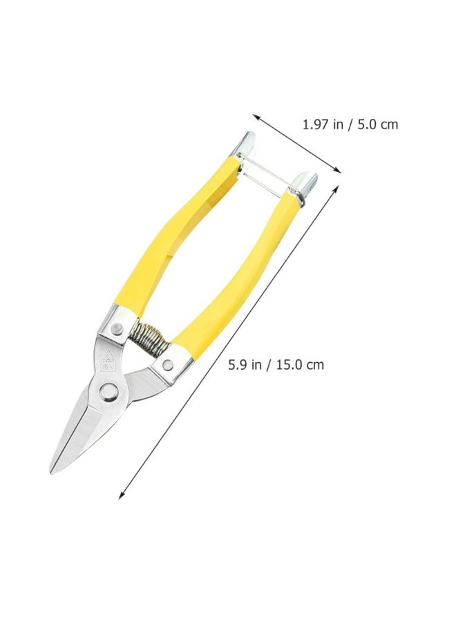 Professional Pruning Shears for Grapes and Plants, Yellow Handle, Stainless Steel Blade, Size 15.0cm, Ambidextrous - Image 3