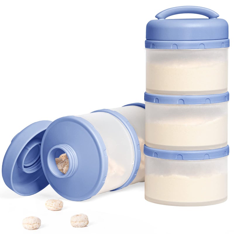 Termichy Stackable Formula Dispenser Portable Milk Powder Container 2 Pack Blue