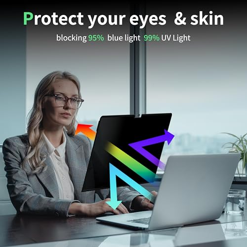 Mao Yeye Privacy Screen for MacBook Pro 14 Inch M1/M2/M3/M4/M5(2021-2025)--A3434 A2918 A2992 A2442 A2779,Anti Blue Light Glare Filter Removable Computer Protector, Monitor Shield Laptop Film With Camera Cover - Image 4