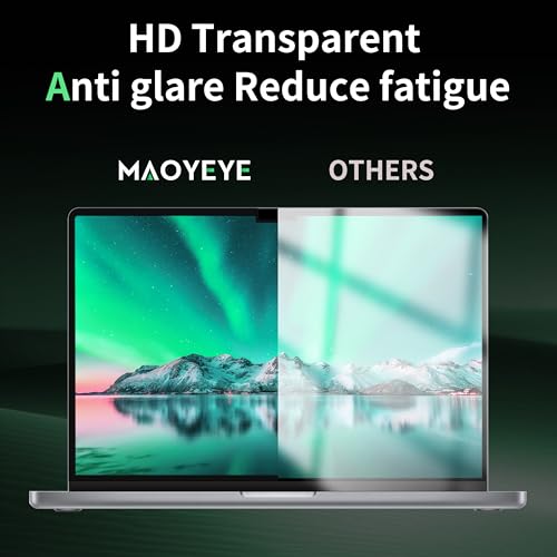 Mao Yeye Privacy Screen for MacBook Pro 14 Inch M1/M2/M3/M4/M5(2021-2025)--A3434 A2918 A2992 A2442 A2779,Anti Blue Light Glare Filter Removable Computer Protector, Monitor Shield Laptop Film With Camera Cover - Image 5