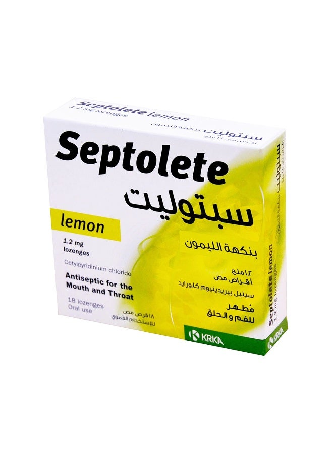 Septolete Lemon 18 Lozenges - Image 1