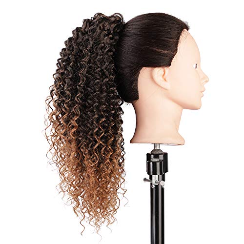 Vigorous Ponytail Extension 14Inch Drawstring Ponytail for Black Women Short Fluffy Afro Kinky Curly Pony Tails Hair Extensions (1B/30#) - Image 5