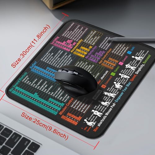 Kinevolve Mouse Pad for macOS Shortcuts – Small mac Cheat Sheet Desk Pad – 11.8"x9.8" Portable Computer Mousepad – Gaming, Office, Waterproof, Non-Slip, Stitched Edges - Image 4