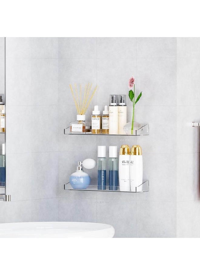 Horoof Home Horoof Home® 8-Pack Clear Acrylic Floating Shelves, 37.5x10.5x5 cm, Wall-Mounted Display Shelf for Bedroom, Bathroom, Living Room & Office  - Image 2