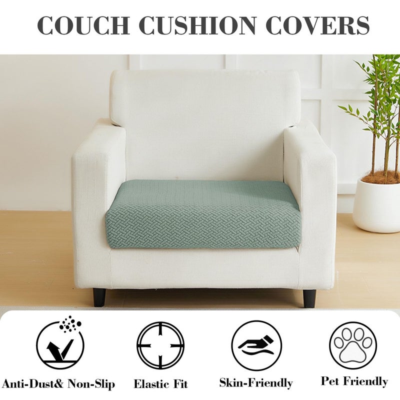 Disayu Sofa Covers Couch Covers for Sofa Pet Friendly Couch Cushion Covers Universal Sofa Covers Washable Stretch Slipcovers for Sectional Sofa (Texture Green,Large Single Seat Cover) - Image 3