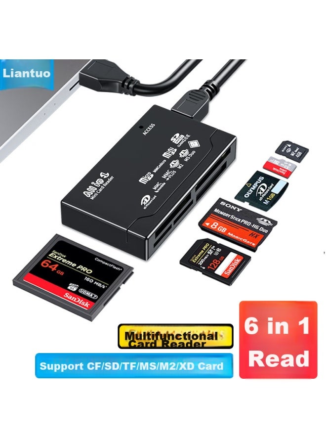 Linkstone Liantuo, Multifunctional Six-in High-speed Card Reader, Supports Sd/tf/cf/xd/ms/m2 Cards, Compatible With Sony Memory Cards, Sony Memory Sticks, Digital Cameras, Camcorders, Ps5 Game Consoles - Image 1