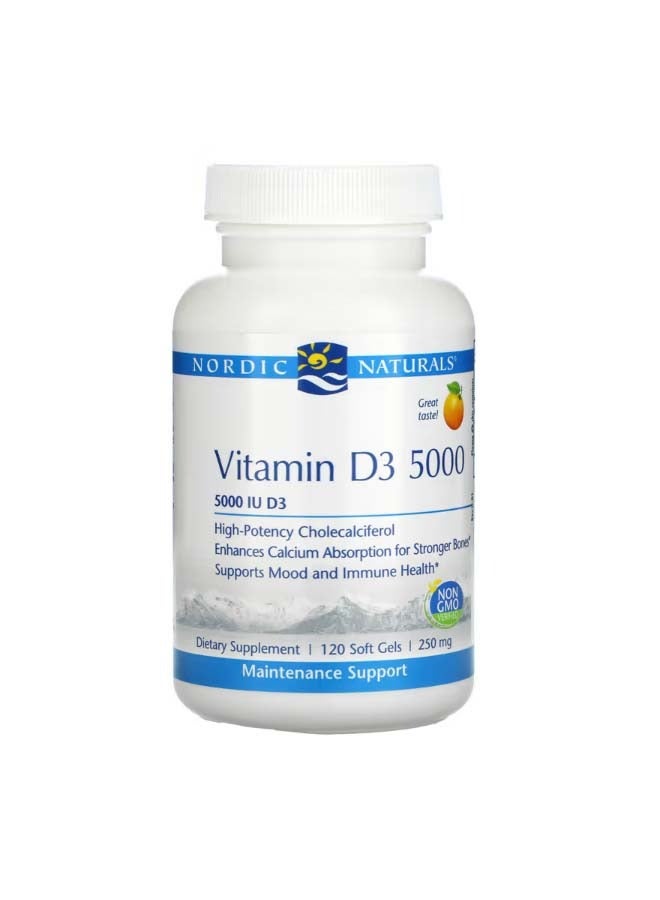 Vitamin D3 5000 Orange 5000 IU 120 Soft Gels