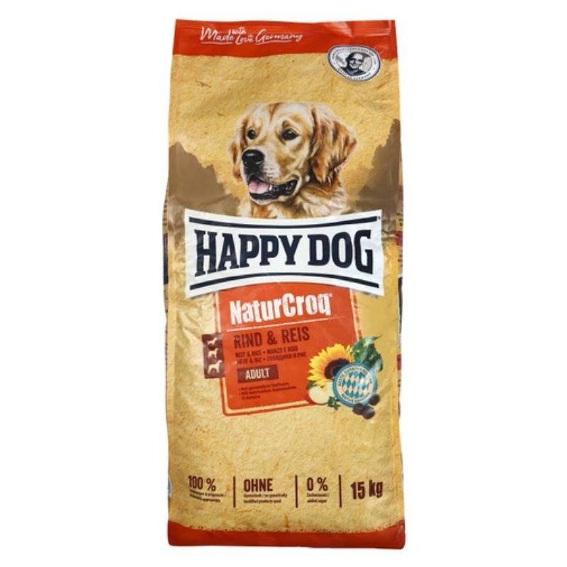 Happy Dog Naturcroq Dry Food with Beef & Rice for Adult Dogs , 15 kg