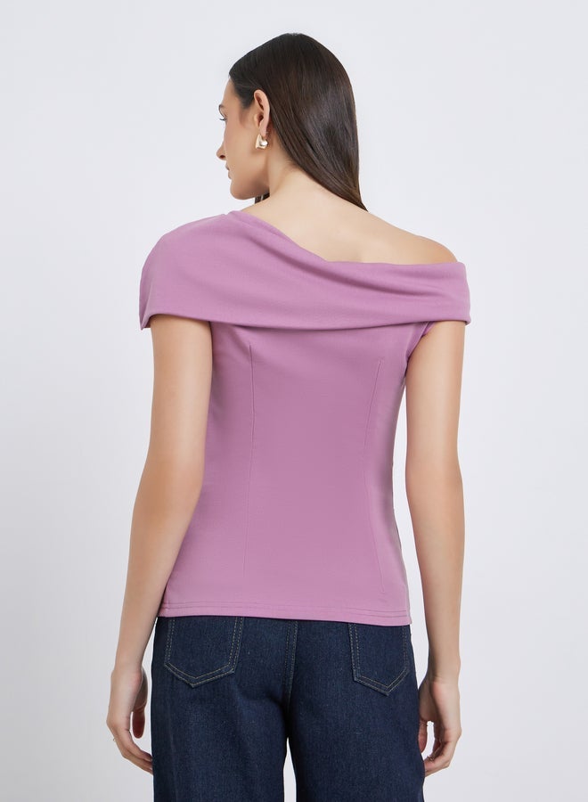 Styli Off Shoulder Plain Knit Top - Image 4
