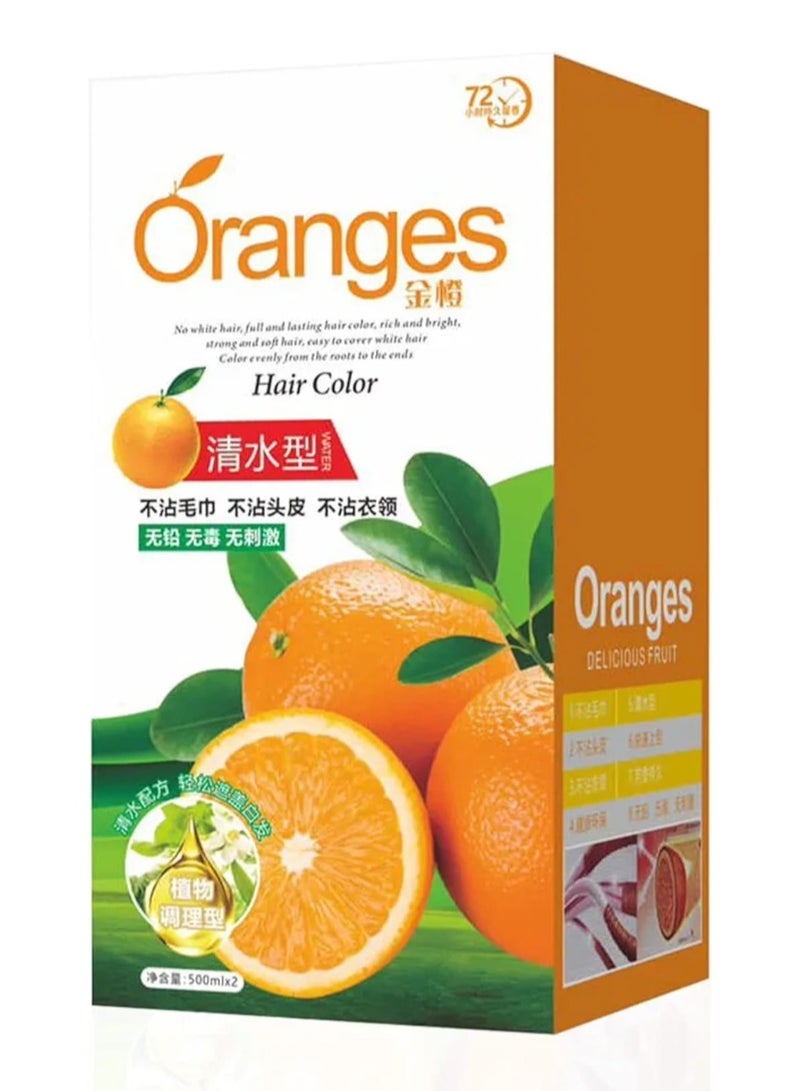 Hair Dye Cream With Olive Oil  Free of Chemicals  to Cover Gray Hair  Natural Black  500 ml in 2<Orange