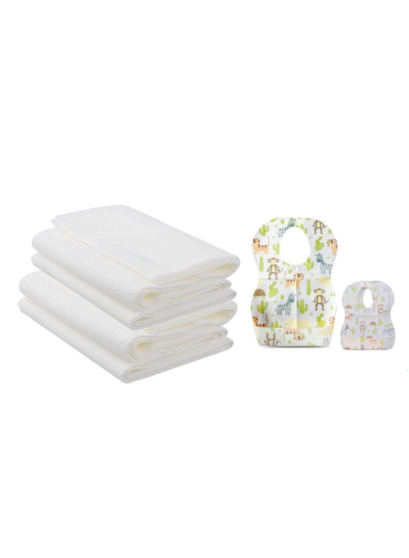 STAR BABiES Combo Pack Disposable Bibs Pack Of 10 With Disposable Towel Pack Of 6 Animal - Image 1