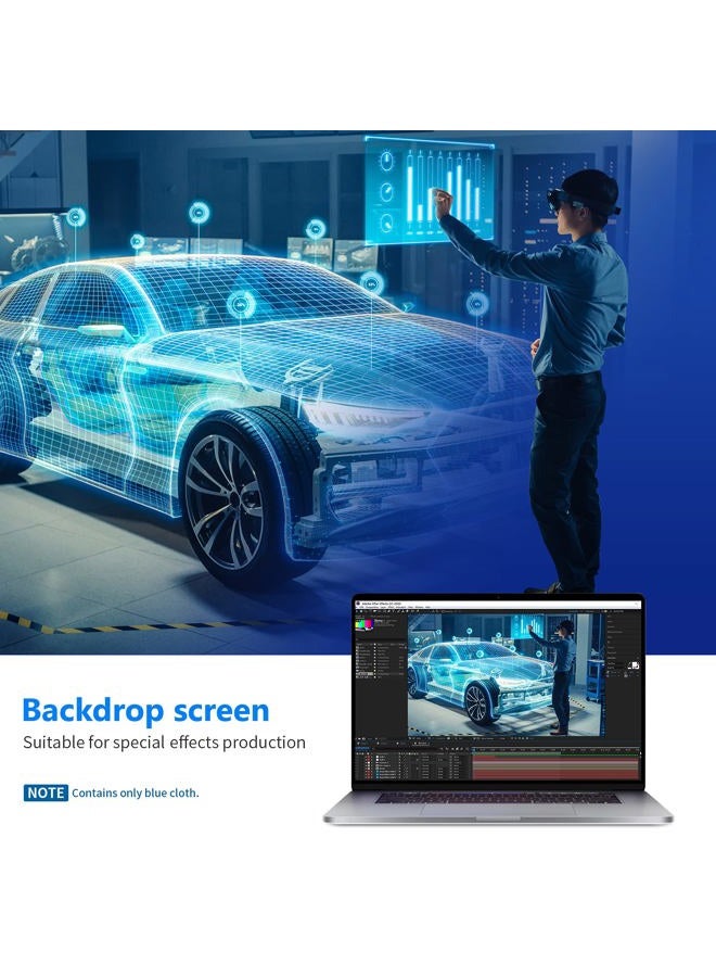 Neewer 6x9 feet/1.8x2.8m Photo Studio 100% Pure Polyester Collapsible Backdrop Background for Photography, Video and Television (Backdrop ONLY) - Blue - Image 4