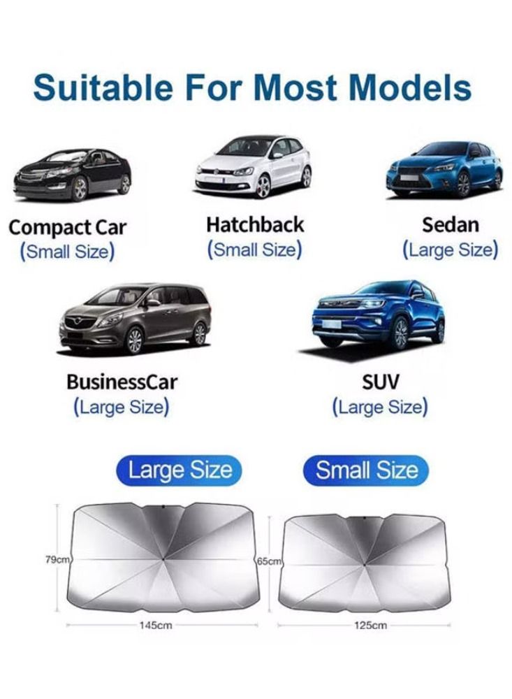 Dream Zone Car Windshield Umbrella-Foldable Sunshade Cover Uv Block Front Window - Image 3