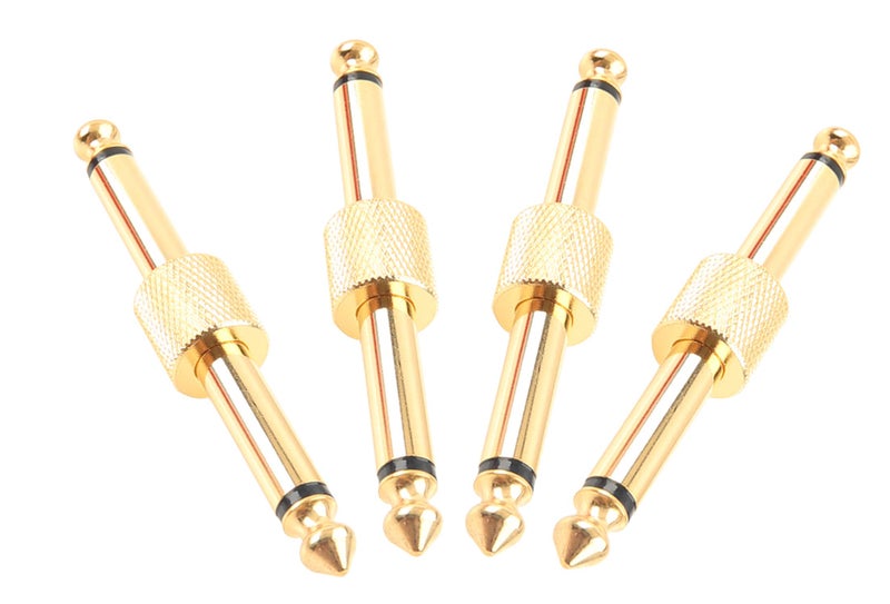 Devinal Professional Guitar Pedal Coupler, 1/4 inch TS Guitar Effects Pedal to Pedal Connector Straight Type, Gold Planted (4 Pack) - Image 4
