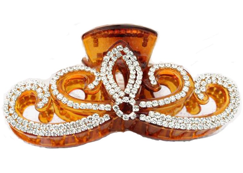 Suoirblss Women Lady Rhinestones Large Hair Claw Clip Hairpin Jaw Clips Thick Hair Accessories Brown