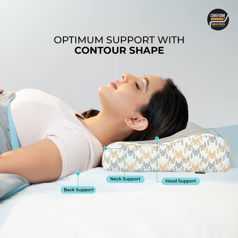 CareFoam وسائد فوم الذاكرة الجل البارد من كير فوم | وسادة عنق لتخفيف آلام الرقبة والكتف - وسادة سرير للنوم، دعم مريح، وسادة بغطاء قابل للغسل (مقاس قياسي (عبوة من 2)) - Image 5