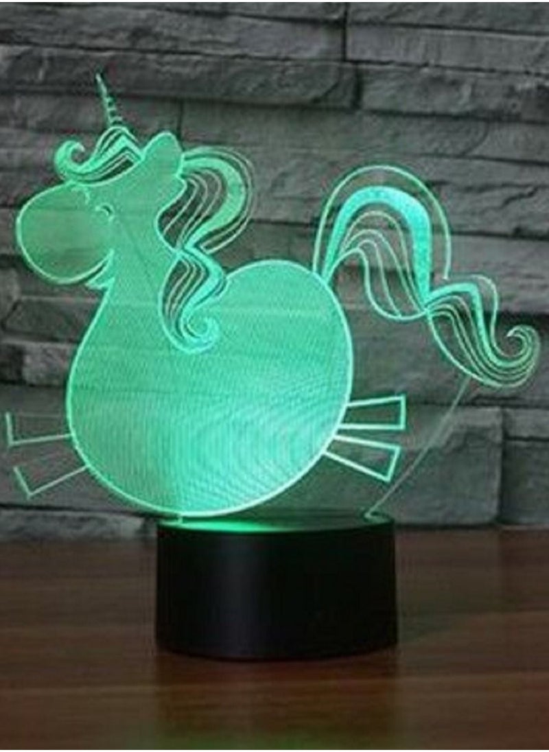 althiqahkey - PEPPA Magical Unicorn 3D Acrylic LED 7 Colour Night Light Touch Table Lamp Gift - Image 1