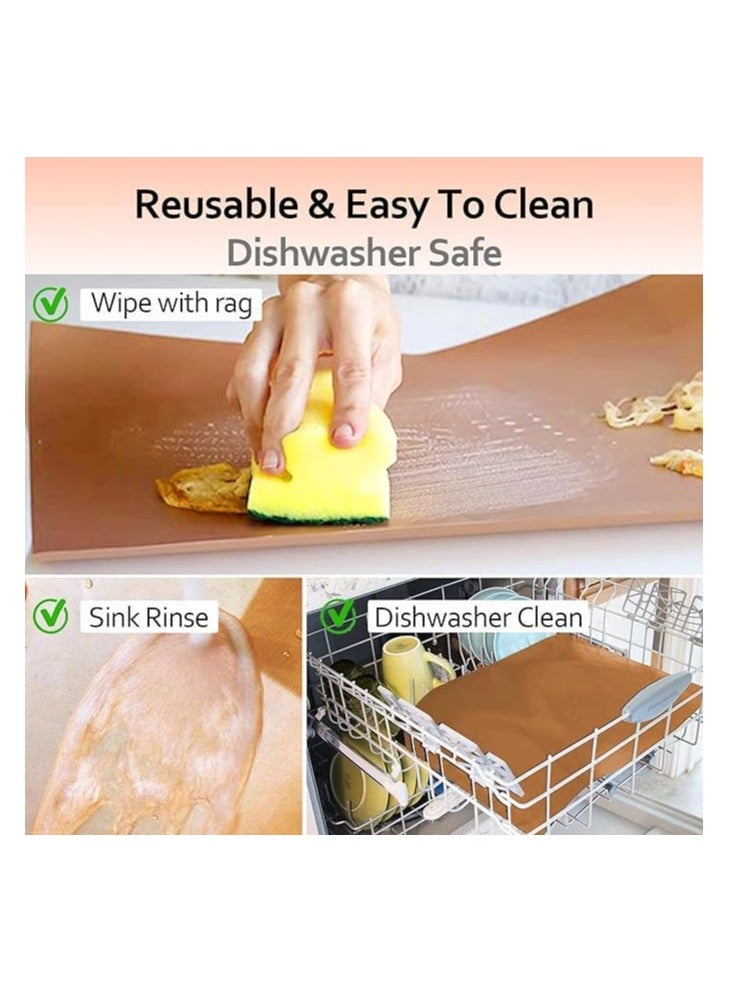 بطانات فرن نحاسية لقاع الفرن مقاس 33×40 سم شديدة التحمل وغير لاصقة وقابلة لاعادة الاستخدام وخالية من البيسفينول ايه وحمض بيرفلورو الاوكتانويك ومقاومة للحرارة حتى 260 درجة مئوية، قطعتين - Image 2