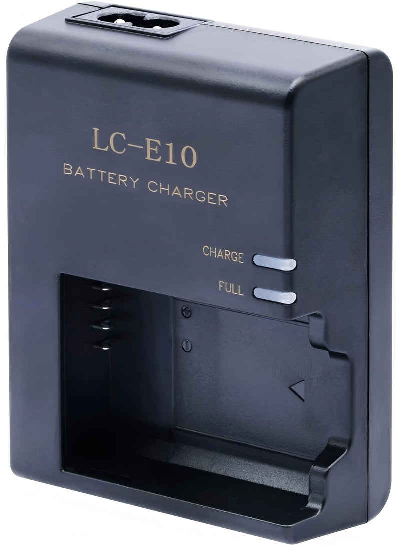 شاحن بطارية LC-E10 لكاميرات كانون LC-E10 وLC-E10C وLC-E10E وكاميرات كانون EOS وRebel وT7 وT6 وT5 وT3 وT100 و4000D و3000D و2000D و1500D و1300D و1200D و1100D وشواحن بطاريات سريعة مع سلك إمداد الطاقة - Image 2