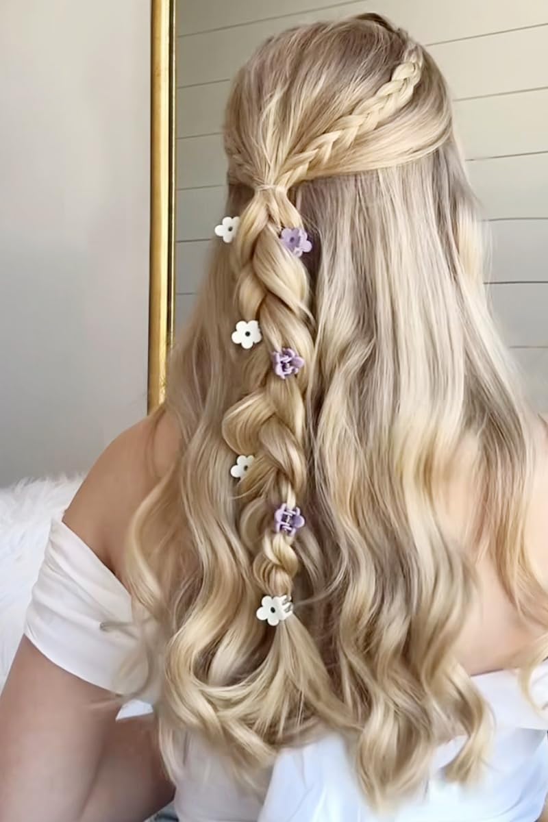 JANFUN Small Flower Hair Clips 100PCS, Mini Hair Clips Baby Claw Clips Cute Jaw Clips Hair Pins Hair Barrettes Toddler Hair Accessories for Women Girls Kids Teens Pink Colors - Image 4