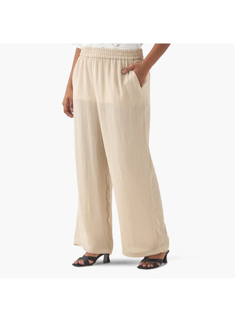  أولا بوبكن Plus Size Ulla Popken Pants with Elasticated Waistband and Pockets