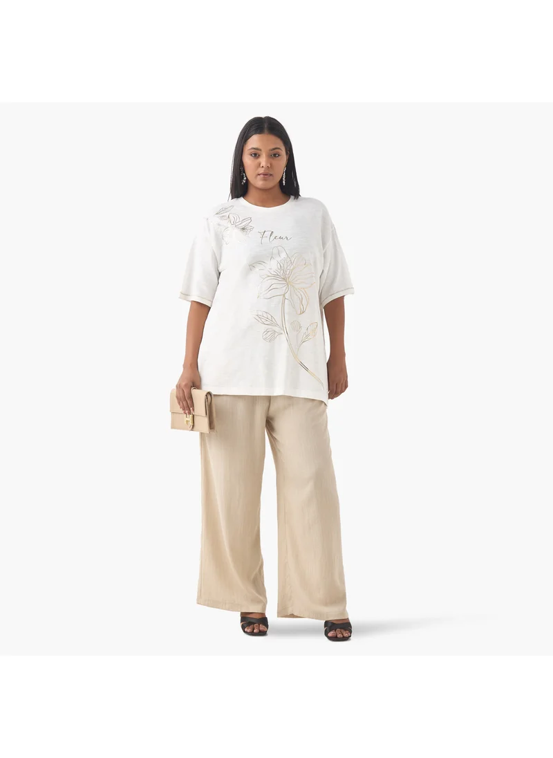  أولا بوبكن Plus Size Ulla Popken Pants with Elasticated Waistband and Pockets