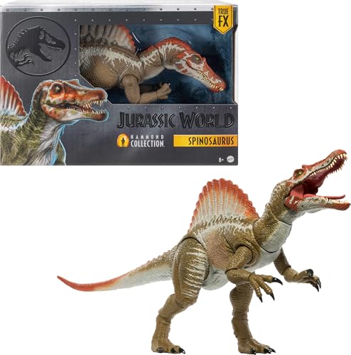 JURASSIC WORLD Mattel Jurassic World Hammond Collection Action Figure, Jurassic Park 3 Spinosaurus, Extra Large Carnivore Dinosaur Toy, Posable Tongue & Wired Tail - Image 1