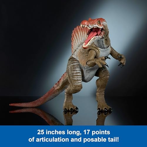 JURASSIC WORLD Mattel Jurassic World Hammond Collection Action Figure, Jurassic Park 3 Spinosaurus, Extra Large Carnivore Dinosaur Toy, Posable Tongue & Wired Tail - Image 4