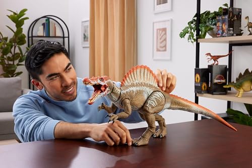 JURASSIC WORLD Mattel Jurassic World Hammond Collection Action Figure, Jurassic Park 3 Spinosaurus, Extra Large Carnivore Dinosaur Toy, Posable Tongue & Wired Tail - Image 2