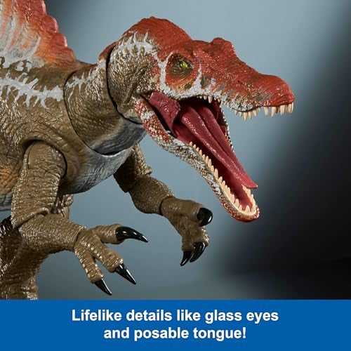 JURASSIC WORLD Mattel Jurassic World Hammond Collection Action Figure, Jurassic Park 3 Spinosaurus, Extra Large Carnivore Dinosaur Toy, Posable Tongue & Wired Tail - Image 3