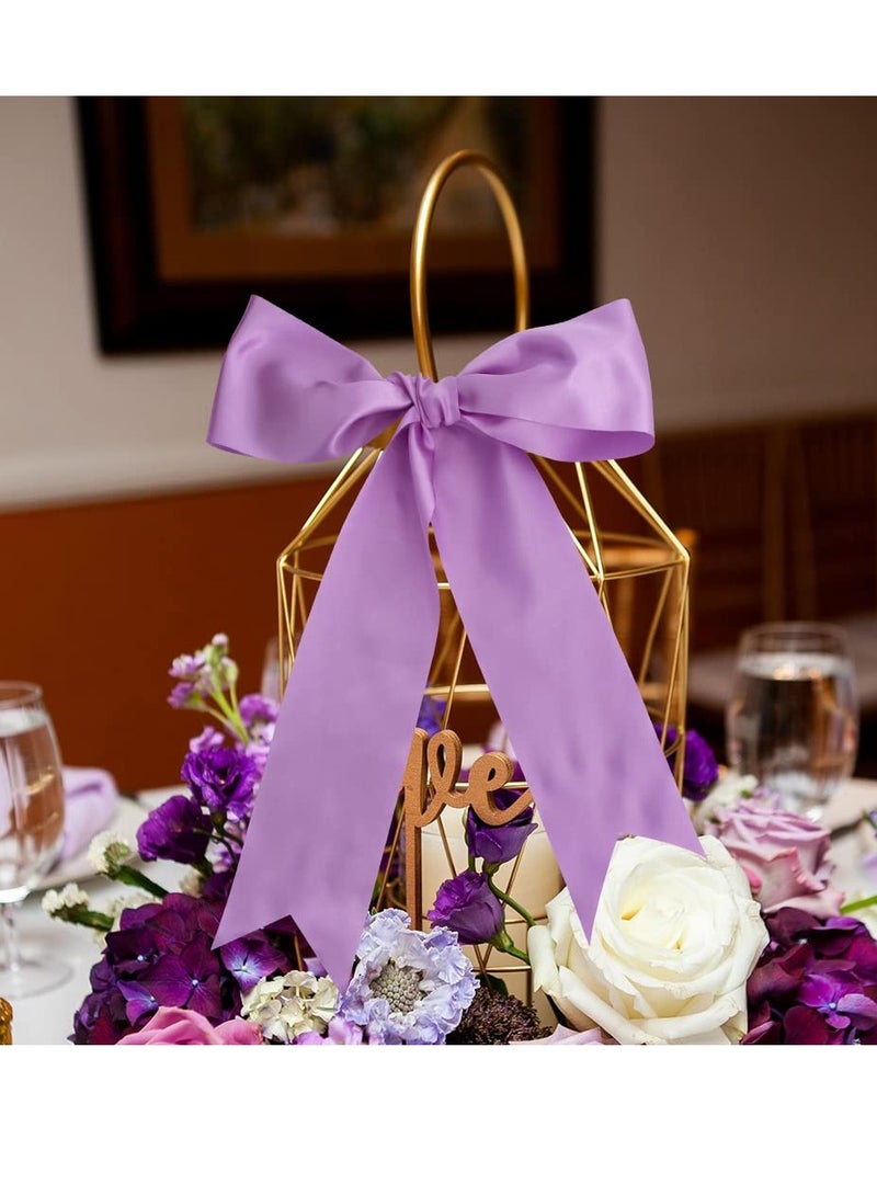 SOLARAE Wide Satin Ribbon Satin Fabric Spool for Cutting Ceremony Kit Grand Opening Chair Sash Hair Car Bow Sewing Craft Gift Wrapping Wedding Decoration(22 Yards,Purple) - Image 2