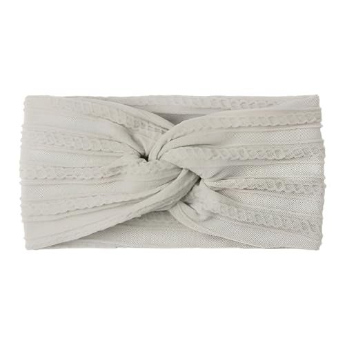 SYGA Newborn Infant Baby Girls Soft Nylon Bowknot Tie Headbands Hairbands Fashion Hair Accessories Knotted Headband Toddlers Kids (Grey) - Image 2
