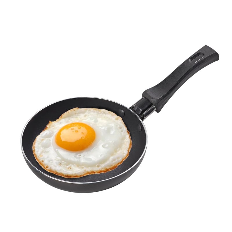 Chef Aid Mini Aluminium NonStick Coated Frying Pan Measures 14cm Wide and Ideal for Frying Eggs or Single Servings Comes with a Heat Resistant Handle Suitable for Gas or Electric hobs