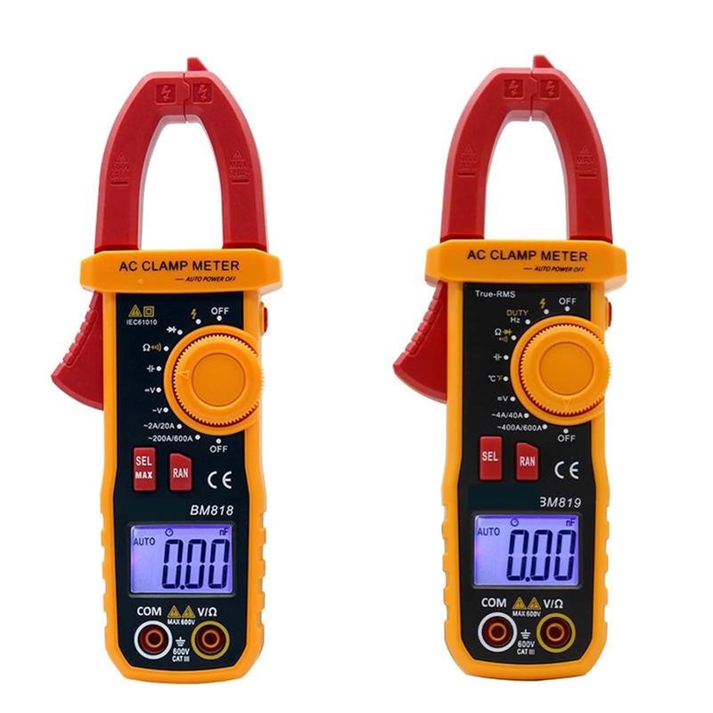 BM818 Digital clamp Meter BM819 Ture-RMS Ammeter ACV/DCV ACA 600V/600A Auto Range capacitance 2000uF/10000uF NCV Backlight(BM819(T-RMS)) - Image 2