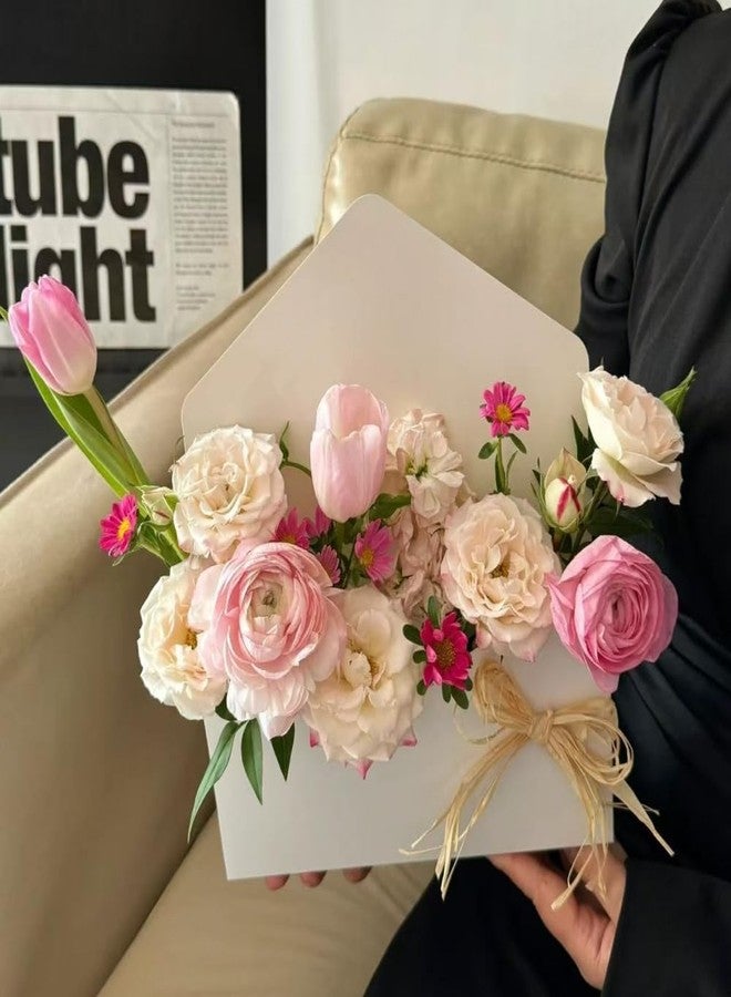 BBJ WRAPS Envelope Flower Boxes for Arrangements Solid Color Korean Floral Box Cardboard Floral Envelope Box Florist Supply, 8.7 x 1.6 x 10.6 Inch - 5 Counts - Image 4