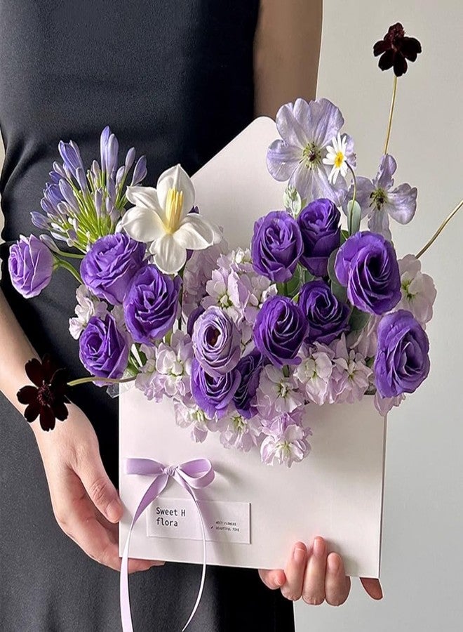 BBJ WRAPS Envelope Flower Boxes for Arrangements Solid Color Korean Floral Box Cardboard Floral Envelope Box Florist Supply, 8.7 x 1.6 x 10.6 Inch - 5 Counts - Image 1