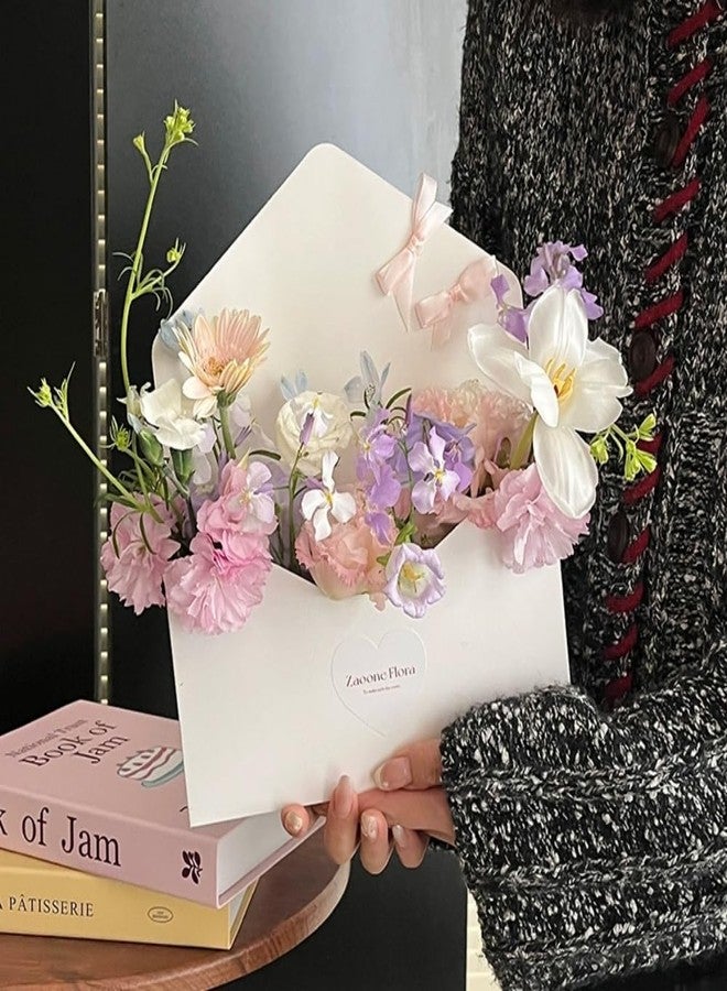 BBJ WRAPS Envelope Flower Boxes for Arrangements Solid Color Korean Floral Box Cardboard Floral Envelope Box Florist Supply, 8.7 x 1.6 x 10.6 Inch - 5 Counts - Image 3