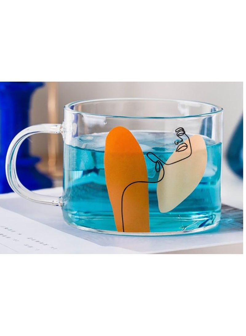 Glass Nordic style 2cup for milk/tea/coffee,...