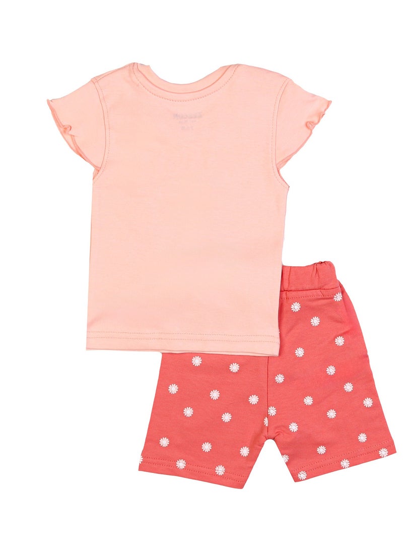 زيركون بيجامة بناتي صيفي لحديثي الولادة -طقم بنات صيف - Image 3