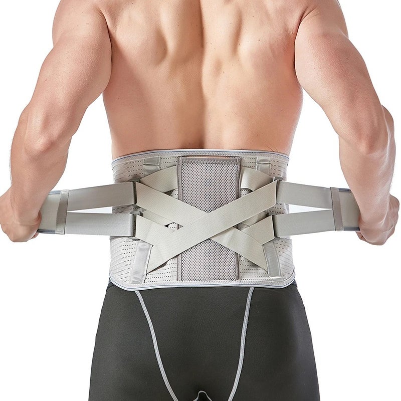 Bluejw Medical Pain Relief Adjustable Breathable Metal Strip Waist Support Lumbar Working Brace Waist Support Belt Waist Trimmers for Men Women - Image 2