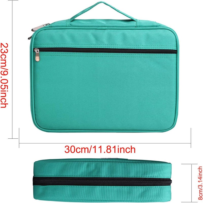 BOMKEE Pencil Case for Adults 220 Slots Colored Pencils Gel Pen Organizer Bag with Zipper for Artist Handy Glitter Gel Pens, Refills, Waterproof Coloring Holder Pencils Case(Green) - Image 3