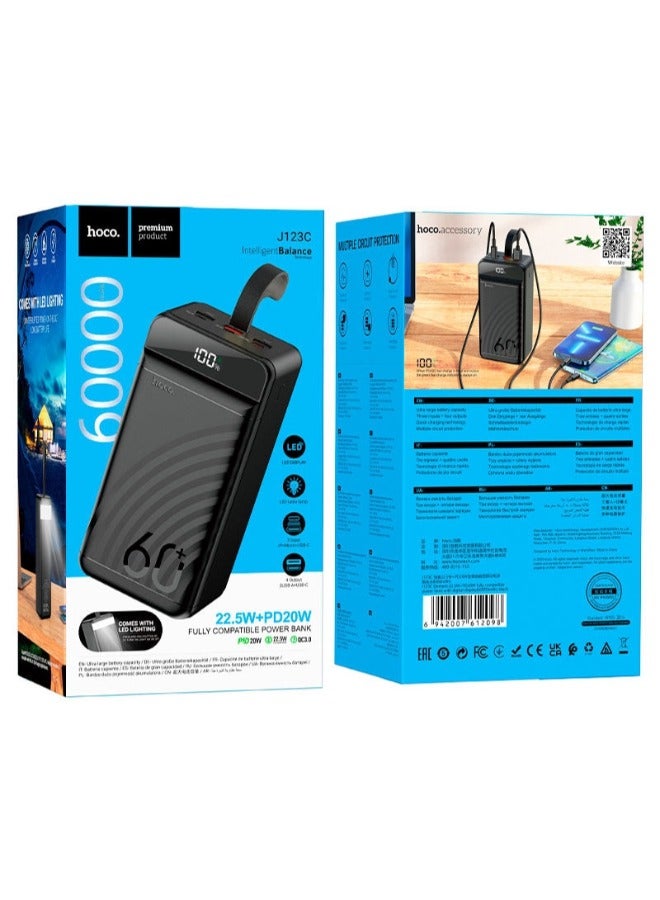 هوكو بنك طاقة J123C قوي بقدرة 22.5 وات متوافق تمامًا مع ضوء LED - Image 1