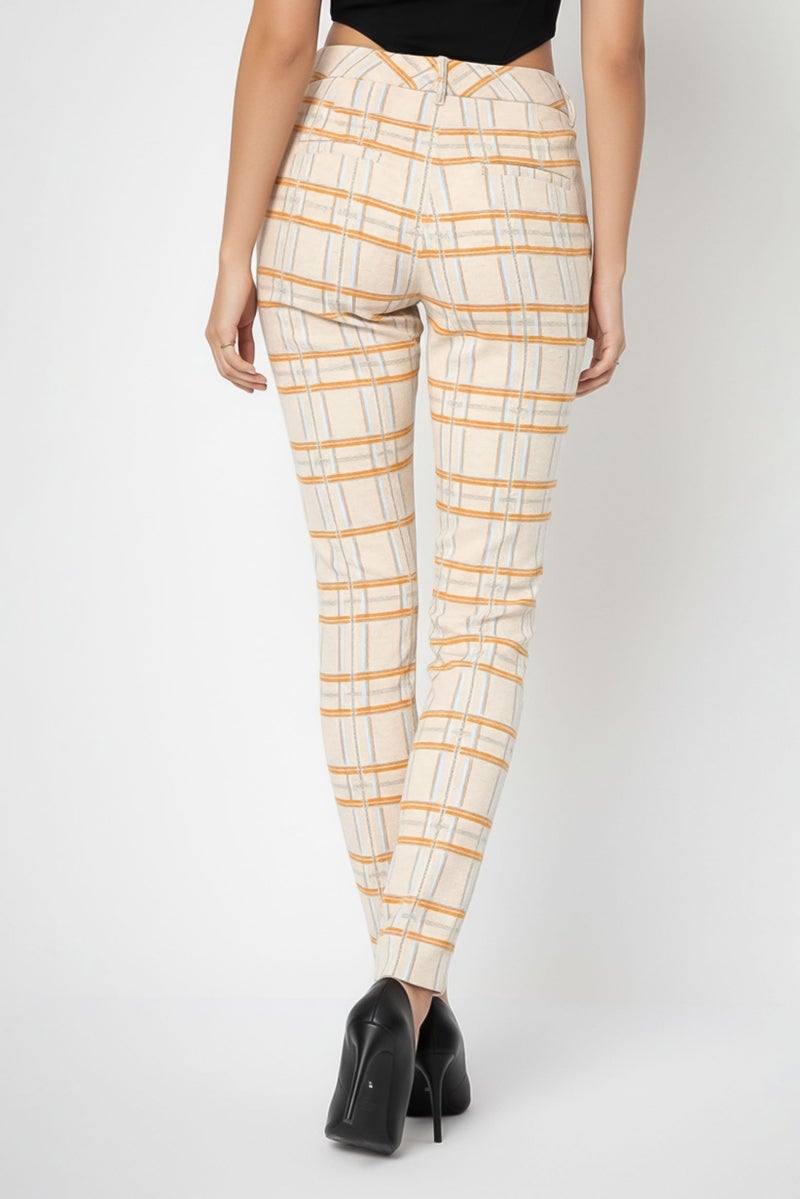 Harmont & Blaine Women Regular Fit Plaid Straight Leg Pants, Multicolor - Image 5