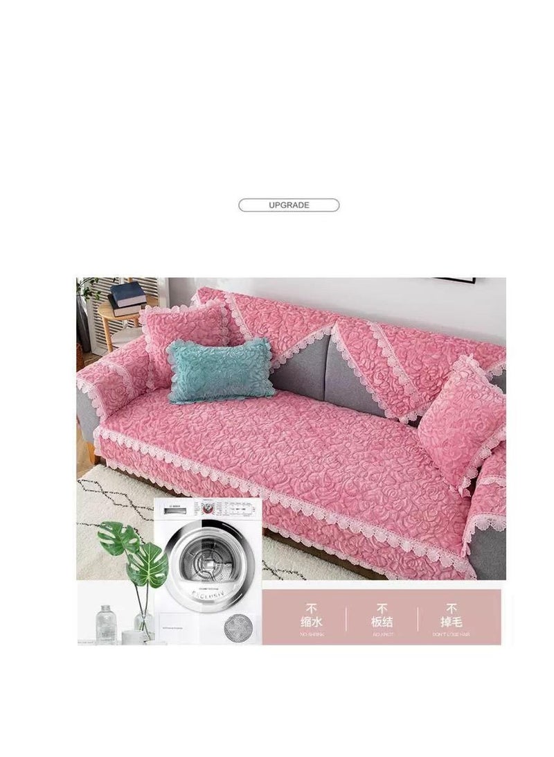 بيج الدافئة SofaTopper سميكة أفخم أريكة منشفة عدم الانزلاق أريكة قطيفة غطاء الاقسام L-شكل غطاء أريكة 210*90 سنتيمتر - Image 2