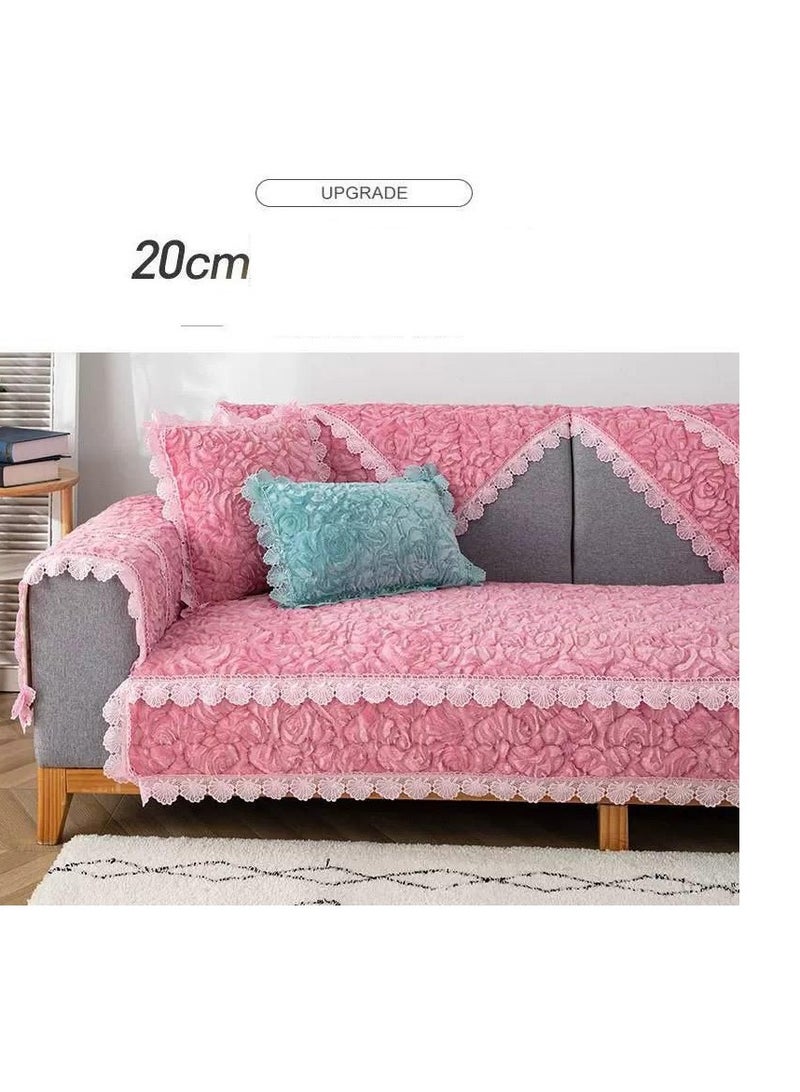 بيج الدافئة SofaTopper سميكة أفخم أريكة منشفة عدم الانزلاق أريكة قطيفة غطاء الاقسام L-شكل غطاء أريكة 210*90 سنتيمتر - Image 4