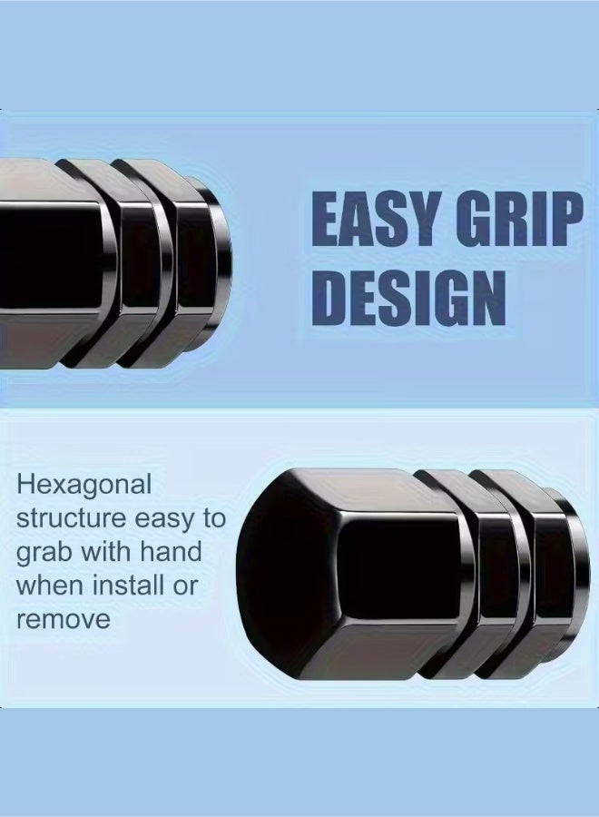 aeen 4 Pieces Hexagonal Aluminum Valve Stem Caps – Universal Heavy-Duty Leak Proof Tire Valve Covers for Cars, SUVs, Trucks, Motorcycles & Bicycles - Image 3