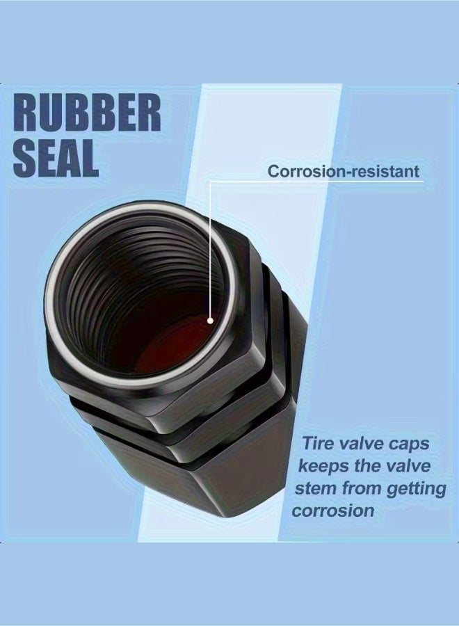aeen 4 Pieces Hexagonal Aluminum Valve Stem Caps – Universal Heavy-Duty Leak Proof Tire Valve Covers for Cars, SUVs, Trucks, Motorcycles & Bicycles - Image 4