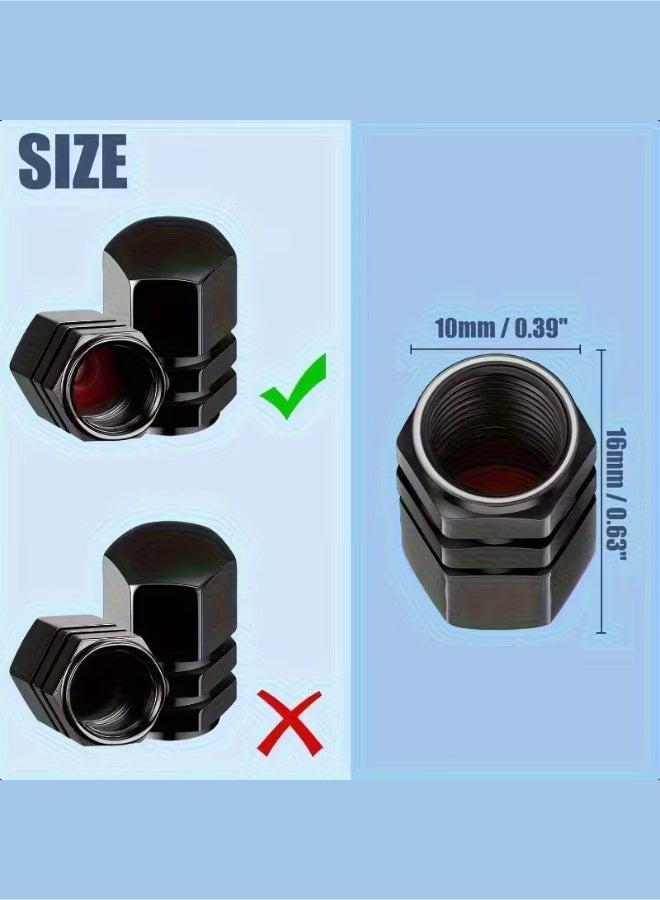 aeen 4 Pieces Hexagonal Aluminum Valve Stem Caps – Universal Heavy-Duty Leak Proof Tire Valve Covers for Cars, SUVs, Trucks, Motorcycles & Bicycles - Image 5