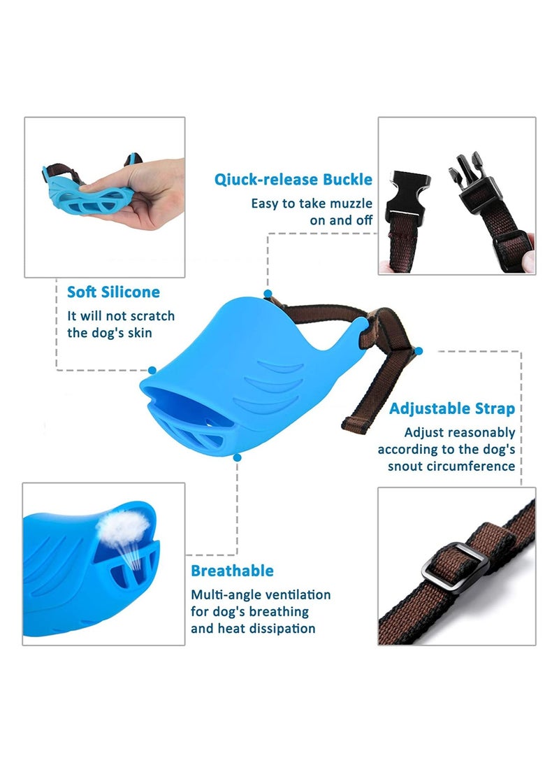 كمامة الكلب Altheqa الناعمة المصنوعة من السيليكون مع حزام قابل للتعديل للكلاب الصغيرة والمتوسطة الحجم - Image 3